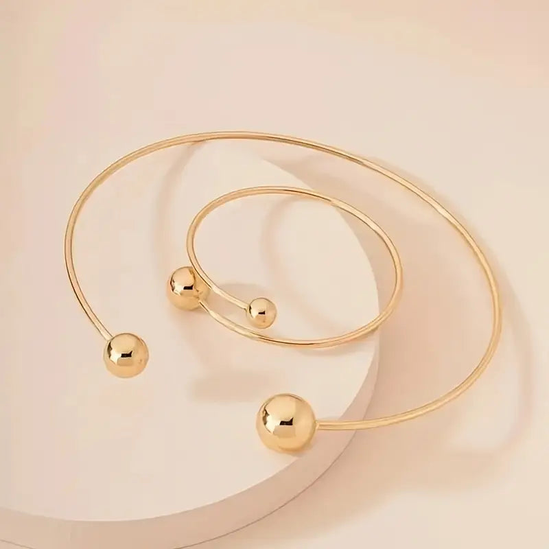 Minimalist Glow Collar & Cuff Karkötő Készlet | Arany