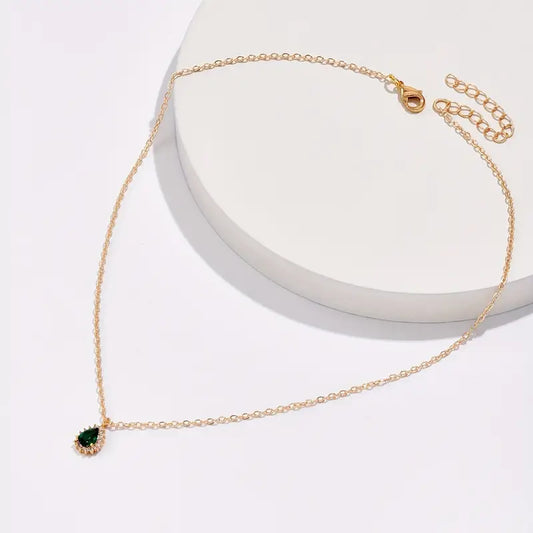 Arany Smaragd Teardrop Nyaklánc