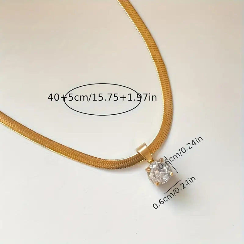 Elegant Rhinestone Pendant Nyaklánc | Arany