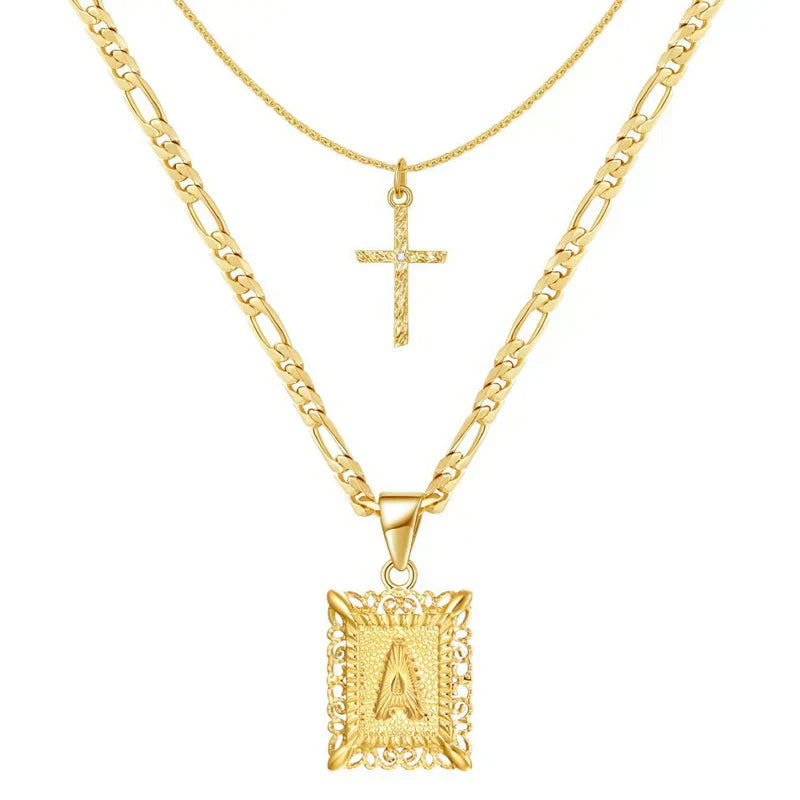 Cross Initial Nyaklánc Készlet | Arany