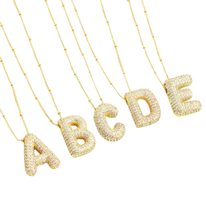 Bubble letter initial nyaklánc készlet | Arany