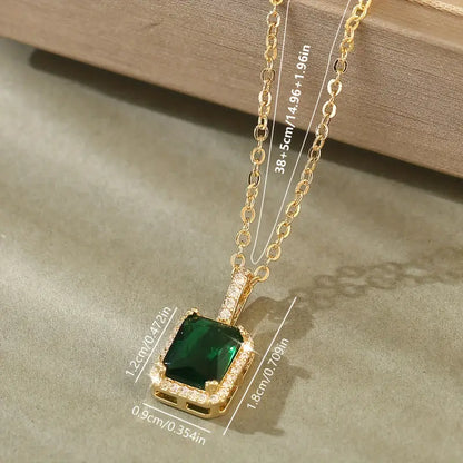 Arany Smaragd Rectangular Glória Nyaklánc