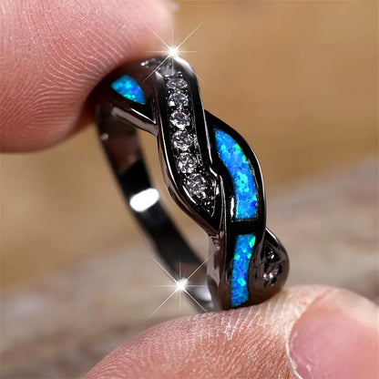 Ezüst Twisted Inlay Gyűrű