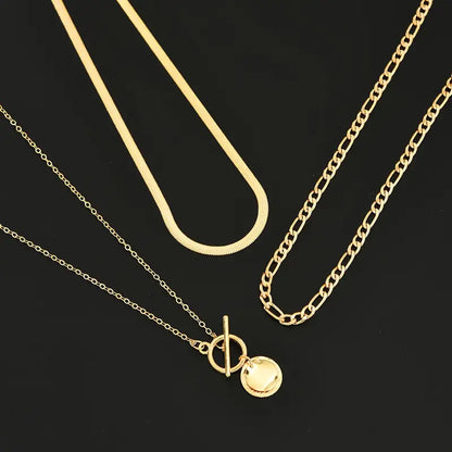 Savira Textured Coin Layered Nyaklánc | Arany