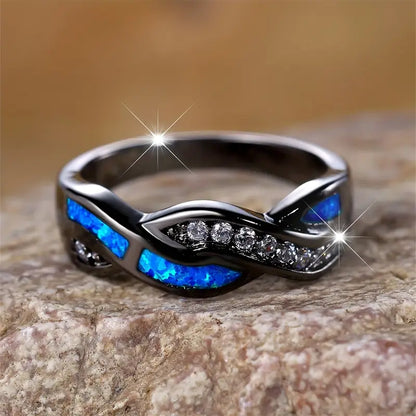 Ezüst Twisted Inlay Gyűrű