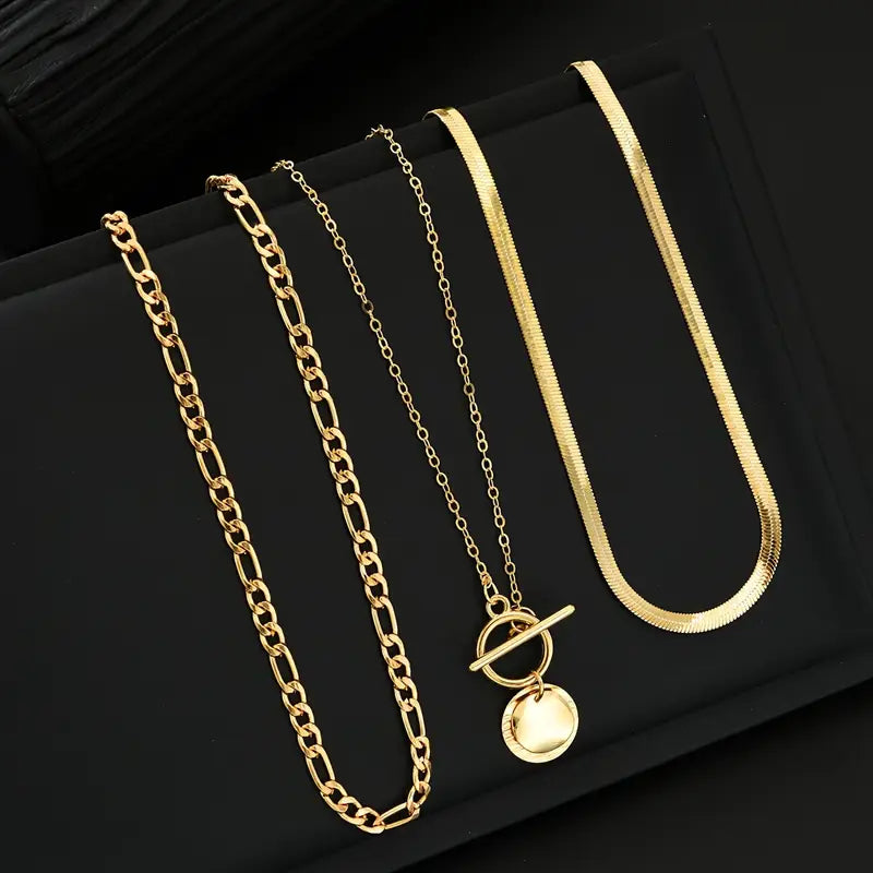 Savira Textured Coin Layered Nyaklánc | Arany