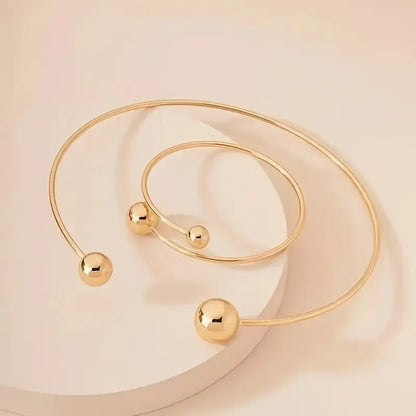 Minimalist Glow Collar & Cuff Karkötő Készlet | Arany