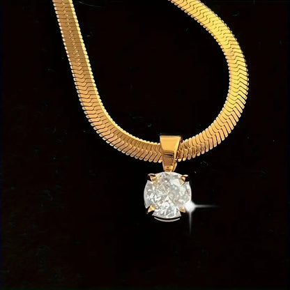 Elegant Rhinestone Pendant Nyaklánc | Arany
