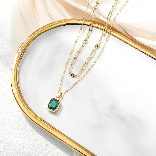 Smaragd Clover Pendant Nyaklánc | Arany