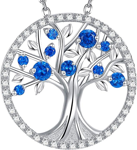Tree of Life Zafír Nyaklánc | Fehér Arany