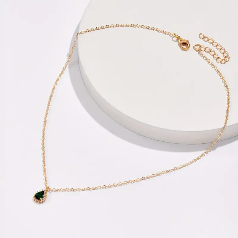 Arany Smaragd Teardrop Nyaklánc