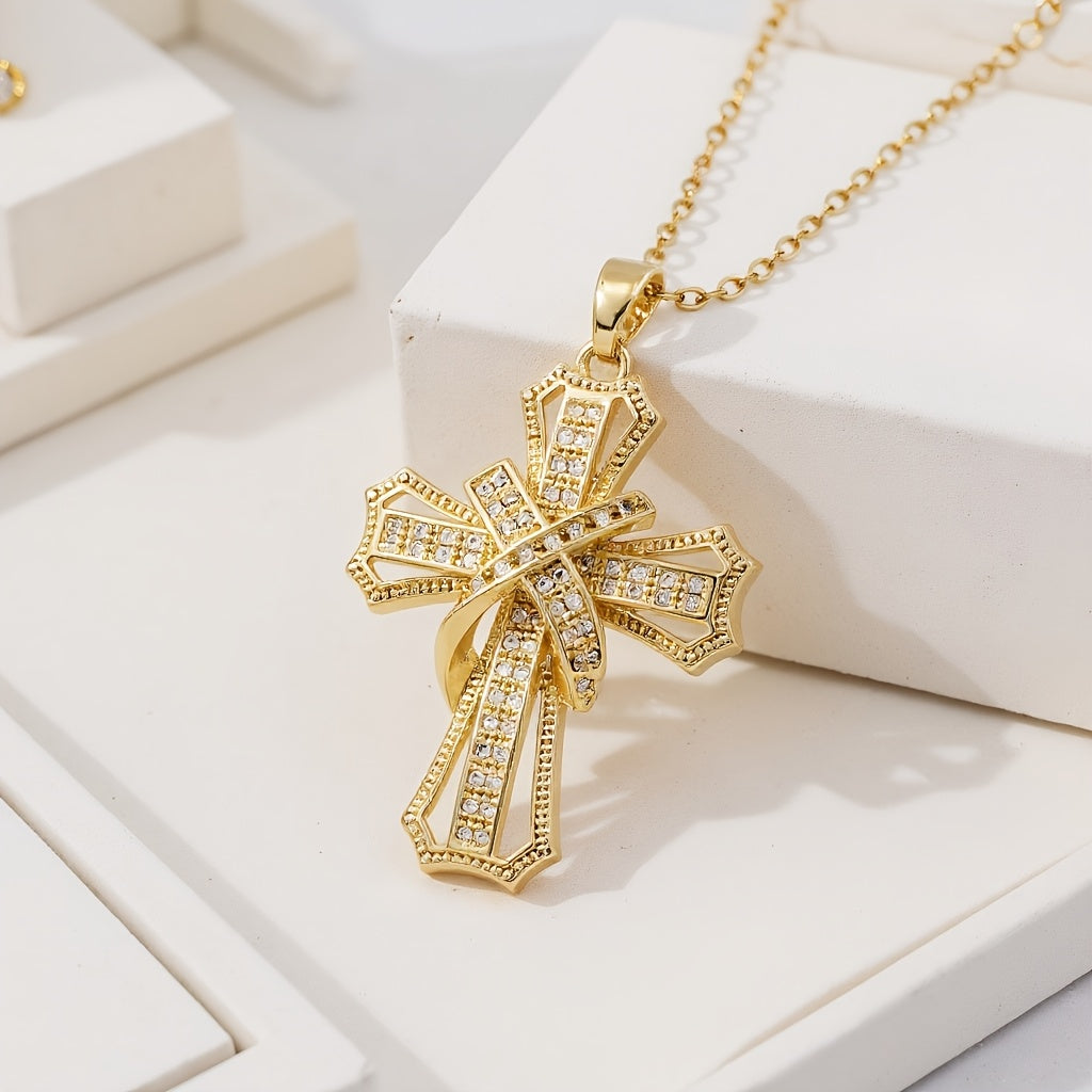 Radiant Cross Pendant Nyaklánc | Arany