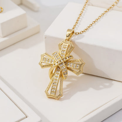 Radiant Cross Pendant Nyaklánc | Arany
