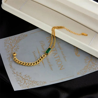 Arany Smaragd Bar Chain Karkötő