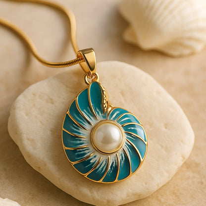 Seashell Gyöngy Arany Nyaklánc