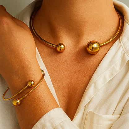 Minimalist Glow Collar & Cuff Karkötő Készlet | Arany