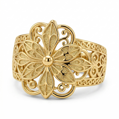 Vintage Inspired Flower Gyűrű | Arany