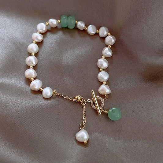 Freshwater Gyöngy & Jade Karkötő