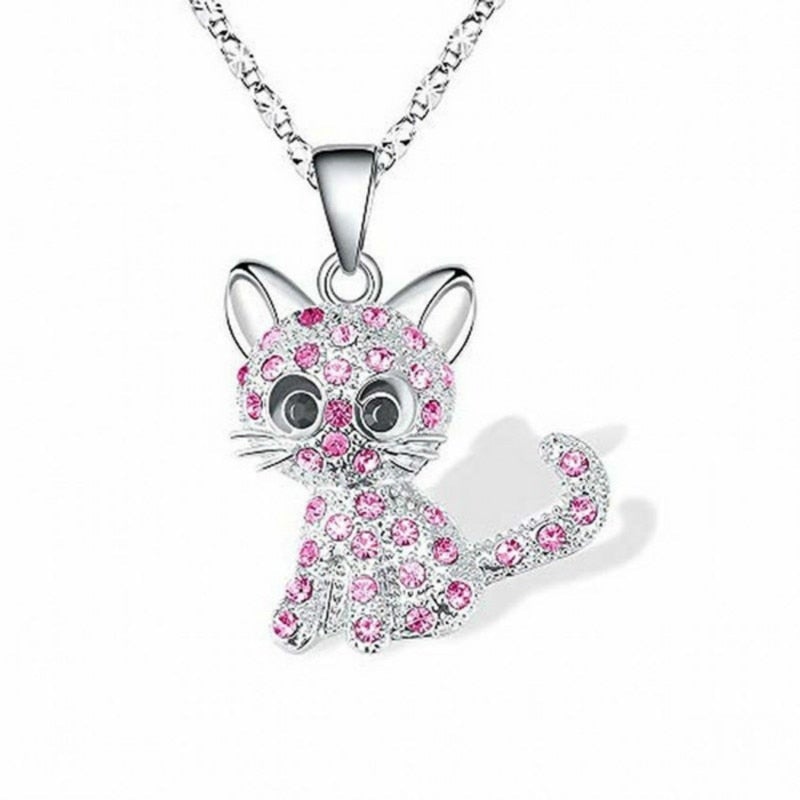 Ezüst Baby Kittens and Coloured Zirconia Nyaklánc