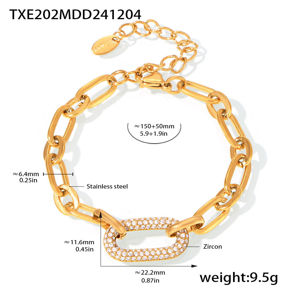 Paved Chunky Chain Link Ékszer Készlet | Arany