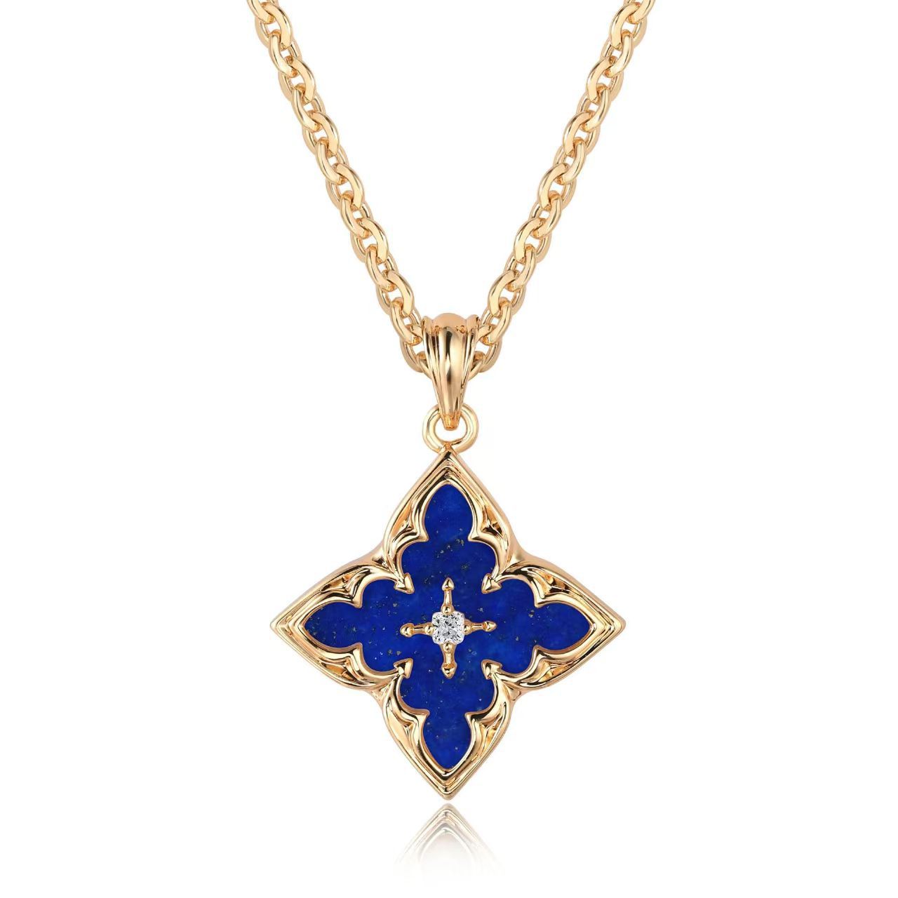 Fehér Clover Pendant Nyaklánc | Arany