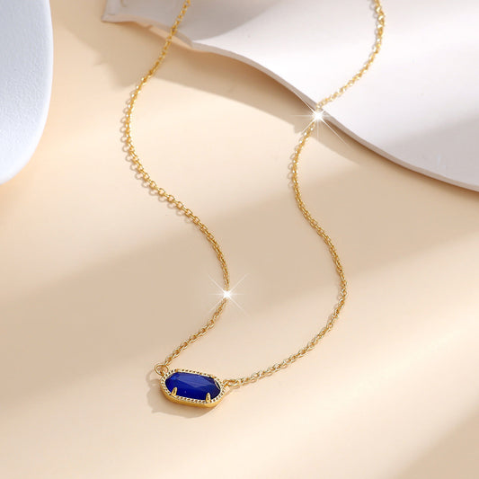 Classic Oval Zafír Nyaklánc | Arany