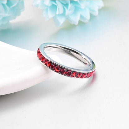Rubin Eternity Band Gyűrű | Fehér Arany