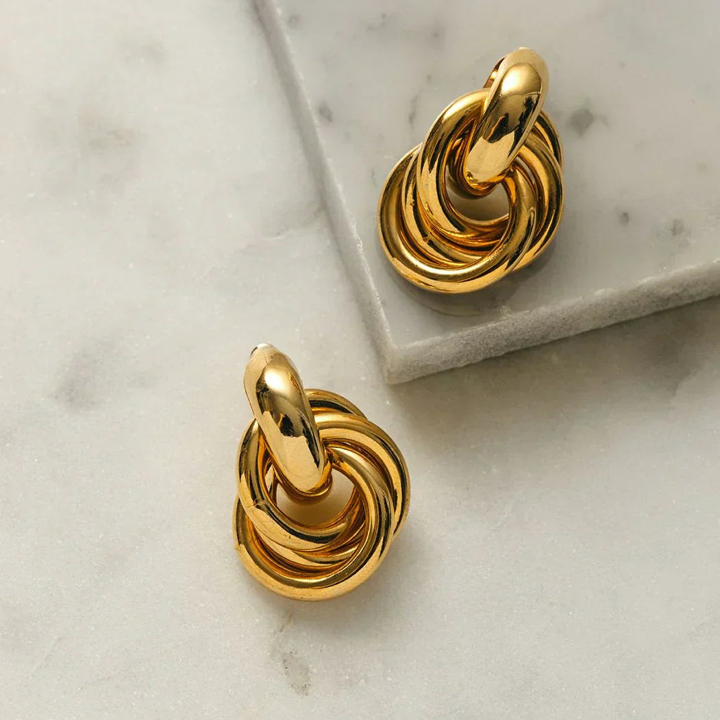 Statement Interlocking Fülbevaló | Arany