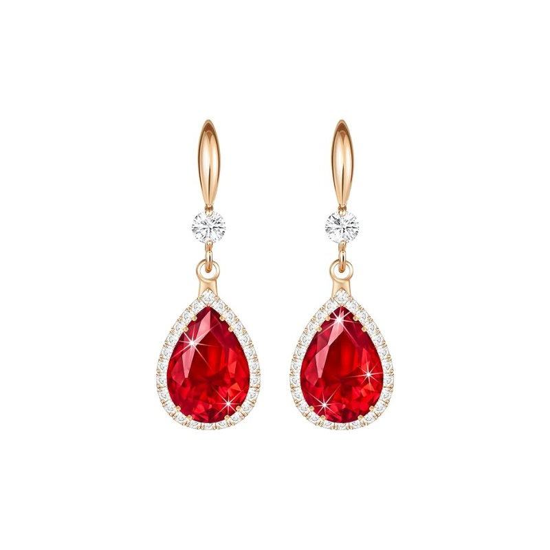 Rubin Teardrop Fülbevaló | Rose Arany