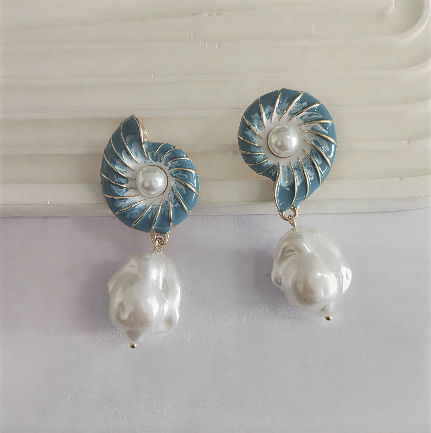 Seashell Gyöngy Fülbevaló