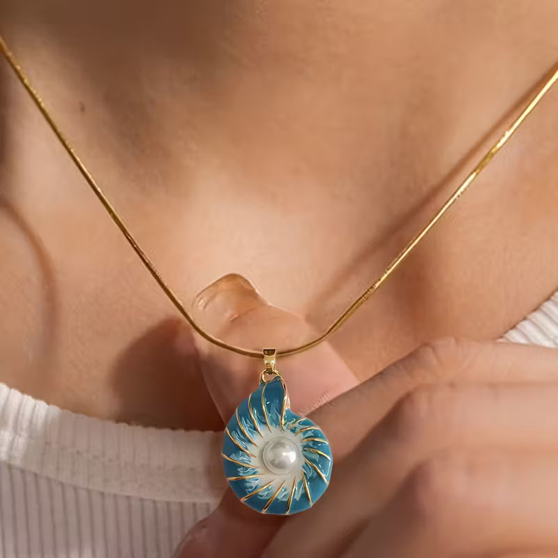 Seashell Gyöngy Arany Nyaklánc