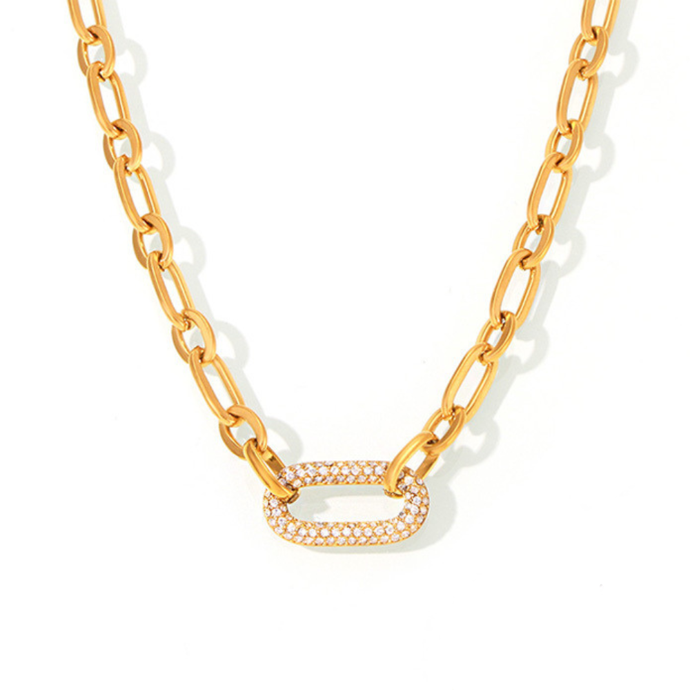 Paved Chunky Chain Link Ékszer Készlet | Arany