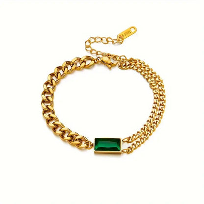 Arany Smaragd Bar Chain Karkötő