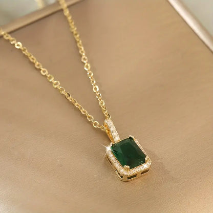 Arany Smaragd Rectangular Glória Nyaklánc