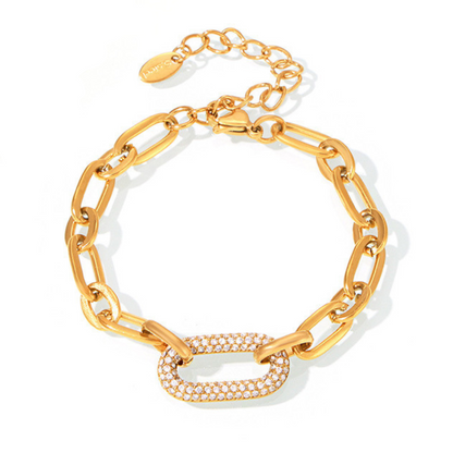 Paved Chunky Chain Link Ékszer Készlet | Arany