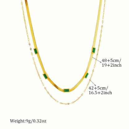 Sister Gem Double-Layer Retro Nyaklánc | Arany