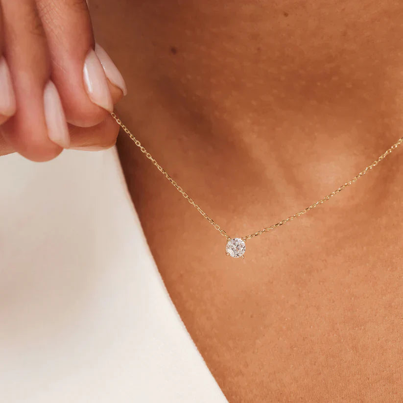 Cléa Moissanite Kő Nyaklánc | Arany
