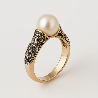 Arany Filigree Gyöngy Gyűrű