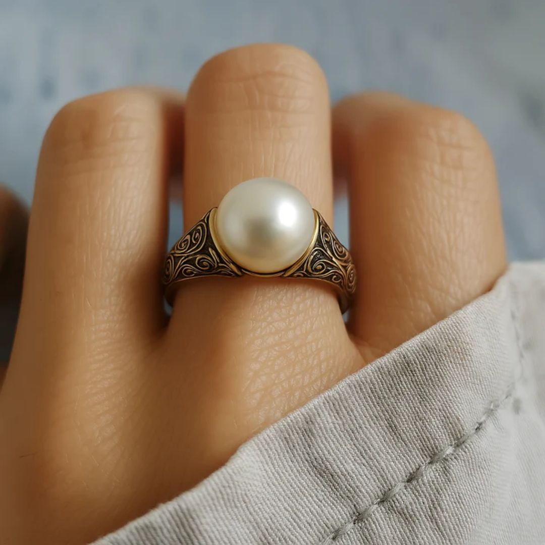 Arany Filigree Gyöngy Gyűrű